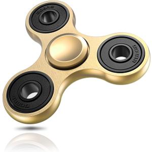 ATESSON Fidget Spinner Gold Stress Relief Reducer Toys, High Speed Bearing Metal Hand Spinners Anxiety Finger Fidget Spinner Toys for Kids Adults