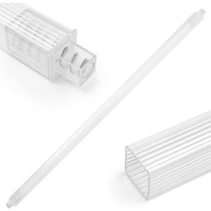 24-Inch Adjustable Bathroom Towel Bar Replacement Rod,Replacement Towel Bar for Ceramic Holder with Adjustable Spring End Wall Mount for Kitchen and Bathroom Towel Storage(Clear-Reliable Plastic)