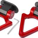 X AUTOHAUX 2 Set Universal Red Triangle Shaped Car Tow Hook Decor Bumper Trailer Sticker Adorn
