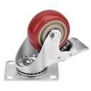 3 Inch Industrial Heavy Duty Swivel Caster Wheels with Brake,Set of 4 Safety Locking Casters,Load 1600lbs,Premium Polyurethane Wheels for Table,Trailer,Saw Table,Stage Toolbox,Bed,Corn Board (Red)