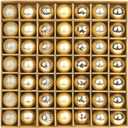 DERAYEE 49 Pcs Mini Christmas Balls Tree Ornaments, 1.2 Inch Small Shatterproof Xmas Hanging Decorations Gold Christmas Ball Ornaments for Home Party Xmas Decor