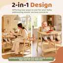 3-in-1 Wooden High Chair for Baby & Toddler with Adjustable Tray, Natural | Ergonomic Design, Built-in Foot Steps, Easy to Clean, for Home & Restaurant Use, Natural Wood Finish, Grows with Child