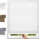 SERLMWNT No Drill Cordless Cellular Shades, Light Filtering Honeycomb Blinds, Thermal Insulated & Noise Reducing Window Coverings for Bedroom, Kitchen, Living Room,White,22" W×36" H