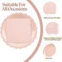 50PCS Pink Paper Plates and Napkins, 25 Guest Light Pink Disposable Tableware Set Include 7Inch Scalloped Paper Plates and Napkins Decoration Party Supplies for Birthday Wedding Baby Shower