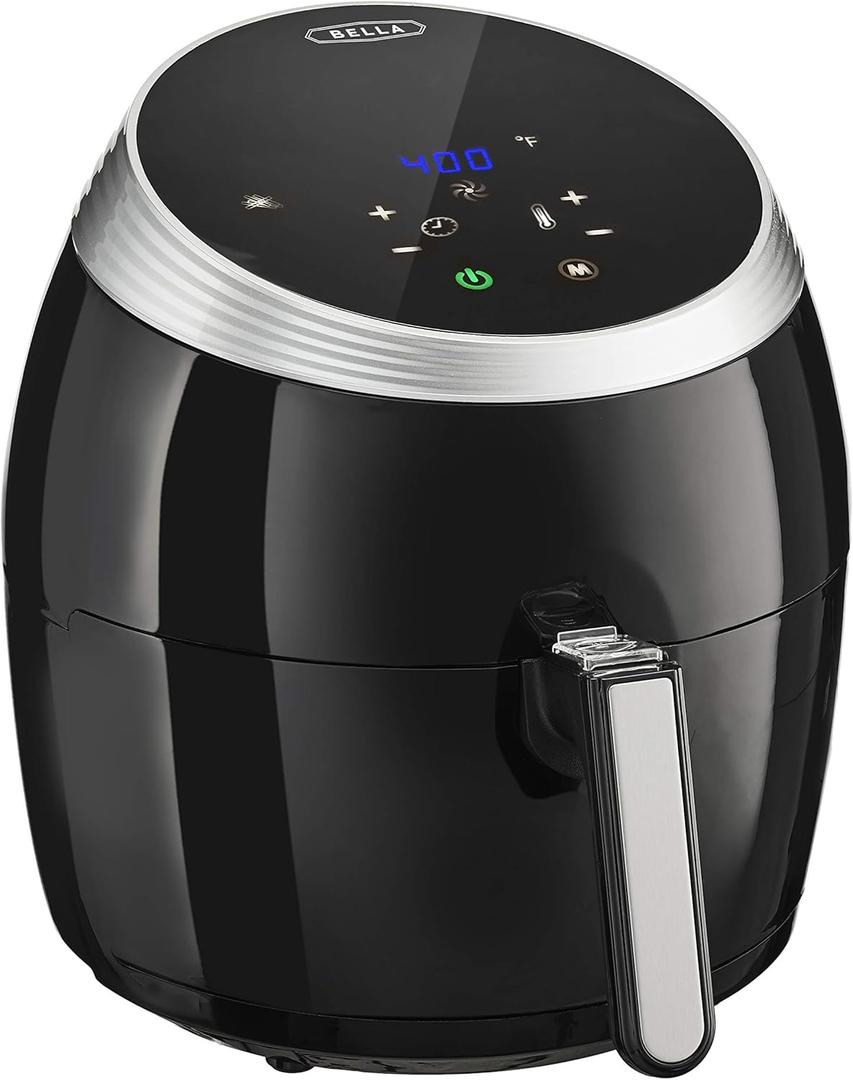 BELLA (14679) 5.3 Quart Air Convection Fryer, Black, black 5.3qt
