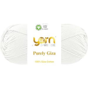Purely Giza, Yarn Everse, 100% Giza Egyptian Cotton Yarn, Matte Finish, 50g/125m Skein  Soft Yarn for Knitting & Crochet, Mercerized, Non-Splitting, Ideal for Baby & Summer Projects (5, 51)