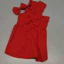GORGLITTER Bow Dog Dress Ruffle Trim Princess Dress Pet Clothes with Bow Clip Red X-Large