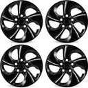 TULALUX 15 inch Replacement Hubcaps Fit for 2006-2011 Honda Civic, Wheel Rim Cover Compatible with 2013-2015 Honda Civic 15'' Steel Wheel; 4 Pcs (Glossy Black)
