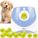 Automatic Ball Launcher for Dogs with 10 Tennis Balls (2 inch), Dog Ball Launcher with 3 Range Modes (10/20/30ft), Rechargeable Dog Balls Thrower for Small-Medium Dogs,Indoor/Outdoor Pet Fetch Machine