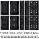 Goovilla Deck Railing Bracket Connectors, 2x4 Brackets for Railing Wood Lumber Post, 20 PCS Sturdy Nylon Deck Rail Bracket with 120 PCS Coating Screws for Wooden Stair Fence Railings Handrail, Black