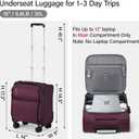 Hanke 16 Inch Underseat Carry On Luggage with Spinner Wheels Airline Approved, Small Rolling Suitcase Softside Underseater Lightweight TSA Travel Roller Suitcase Carry-On Bag(Purple)