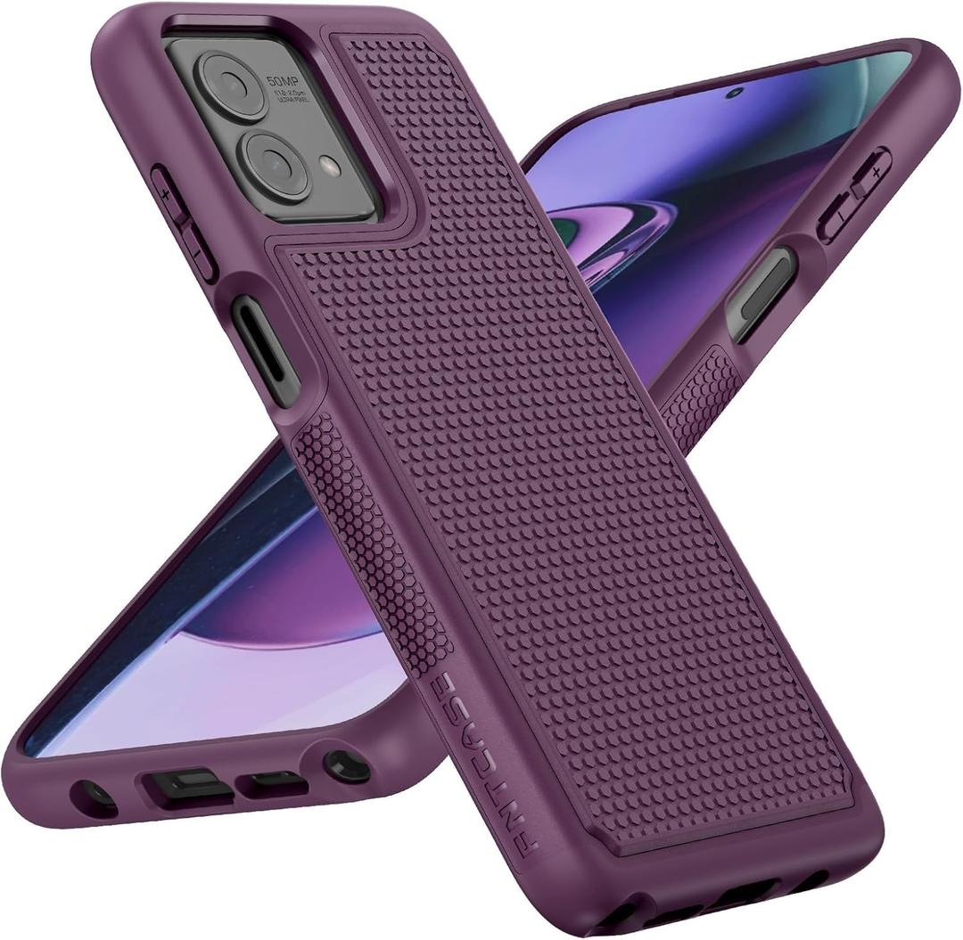 FNTCASE for Motorola Moto G-Stylus-5G-2023 Case: Dual Layer Shockproof Protective Phone Cover | Anti Slip Textured Back | Military Protection Bumper | Soft Slim Lightweight Rugged Burgundy