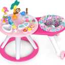 Bright Starts Around We Go 2-in-1 Baby Walker, Discovery Activity Center and Table, Tropic Coral, Ages 6 Months+