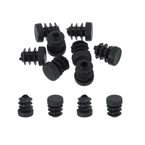 PATIKIL 1/2 Inch Plastic Tubing End Caps, 10 Pcs Round Hole Plug Insert for Round Iron Pipe Chair Leg Table Bookshelves Patio Furniture, Black