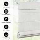 LazBlinds No Drill Roman Shades for Windows, Cordless Blackout Window Shades with UV Protection, Polyester Fabric for Bedroom & Living Room, 33" W x 64" H, Natural