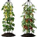 2 Pack Garden Obelisk Trellis for Climbing Plants, 6FT Plant Cages and Supports, Tomato Cage Tall Plant Stakes Indoor & Outdoor, Trellis for Potted Plants, Vegetables, Fruits, Flowers, Pots, Vines