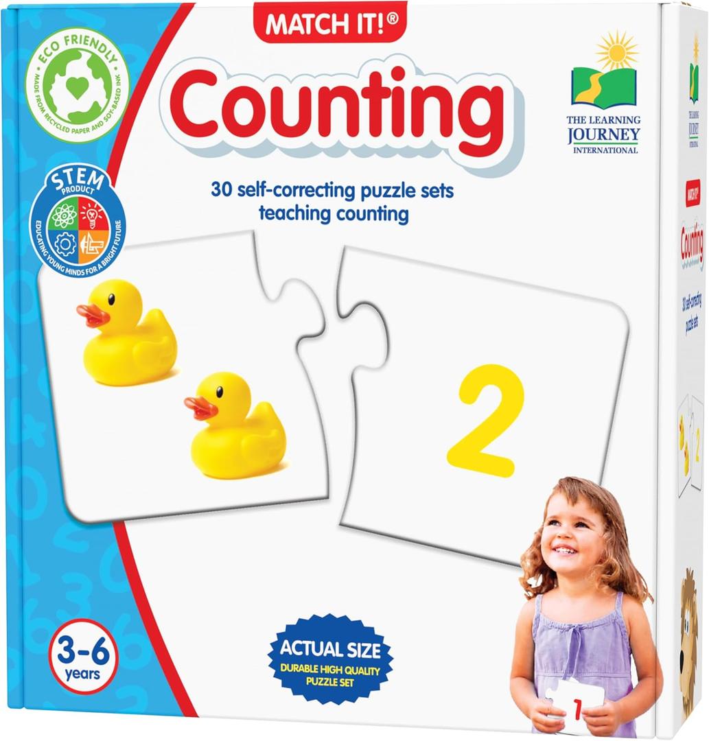 The Learning Journey: Match It! - Counting - 30 Piece Self-Correcting Number & Learn to Count Puzzle - Preschool Learning Toys - Award Winning Toys