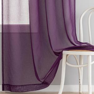 Sheer Curtains 84 inch Length 2 Panels Set, Semi Sheer Privacy Curtain Drapes, Purple Rod Pocket Window Treatments Voile Curtains for Windows Living Room Bedroom Sunroom French Doors, 52"W x 84"L
