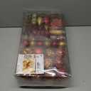 SHareconn 106PCS Christmas Balls Ornaments Set, Colorful Shatterproof Plastic Decorative Baubles for Xmas Tree Decor Holiday Wedding Party Decoration with Hanging Hooks, Red & Gold