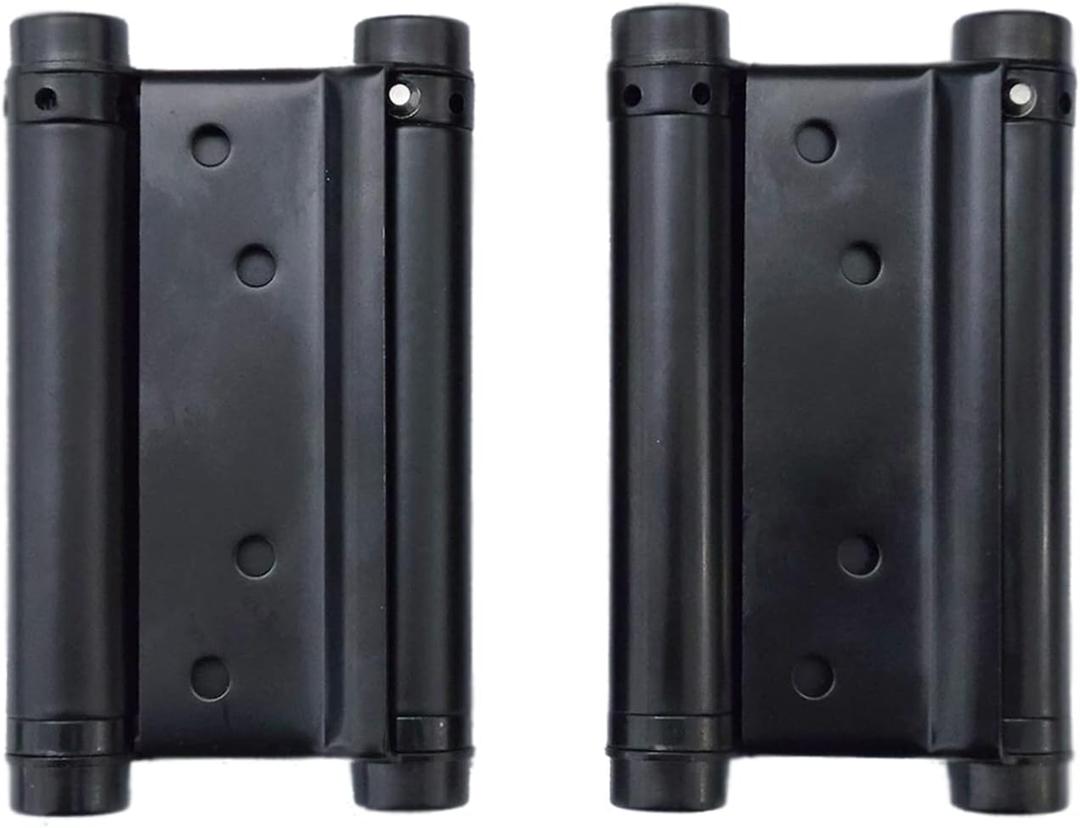 1 Pair 2 Pcs 4'' Stainless Steel Matte Black Double Action Spring Door Hinge for Saloon Cafe Door Shop