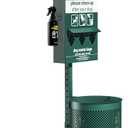 Pet Waste Station with Pedal - Includes 600 Roll Bags & 50 Can Liners - Glow in the Dark Dog Waste Station with Dog Poop Sign, Bag Dispenser, Hand Sanitizer Bottle & Outdoor Garbage Can with Lid