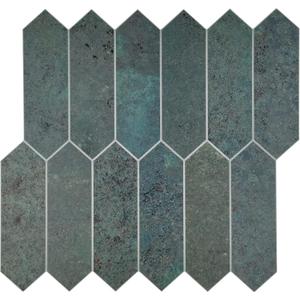 SUNWINGS Backsplash Tile for Kitchen Peel and Stick, Stone Composite Self Adhesive Tiles Faux Marble Pattern Long Hexagon Mosaic Wall Tile for Kitchen, 12 Inch x 11.22 Inch 10 Sheets Green (Bronze)