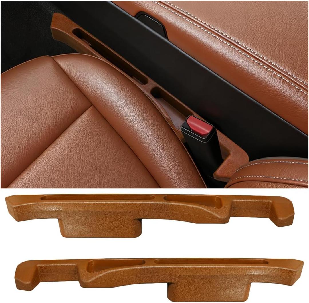 2PCS Car Seat Gap Filler Organizer, Multifunctional Car Gap Stopper Between Seat & Console Prevent Things Drop, Universal Vehicle Interior Phone Holder Accessories for SUVs Trucks (Orange)