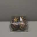 Hollyone 4.7 Inch Large Brown and Gold Christmas Ornaments 4Pcs Christmas Tree Balls Bronze Ornaments Shatterproof Christmas Ornaments for Xmas Tree Decor Party Wreath Home Decor (Brown, 120mm)