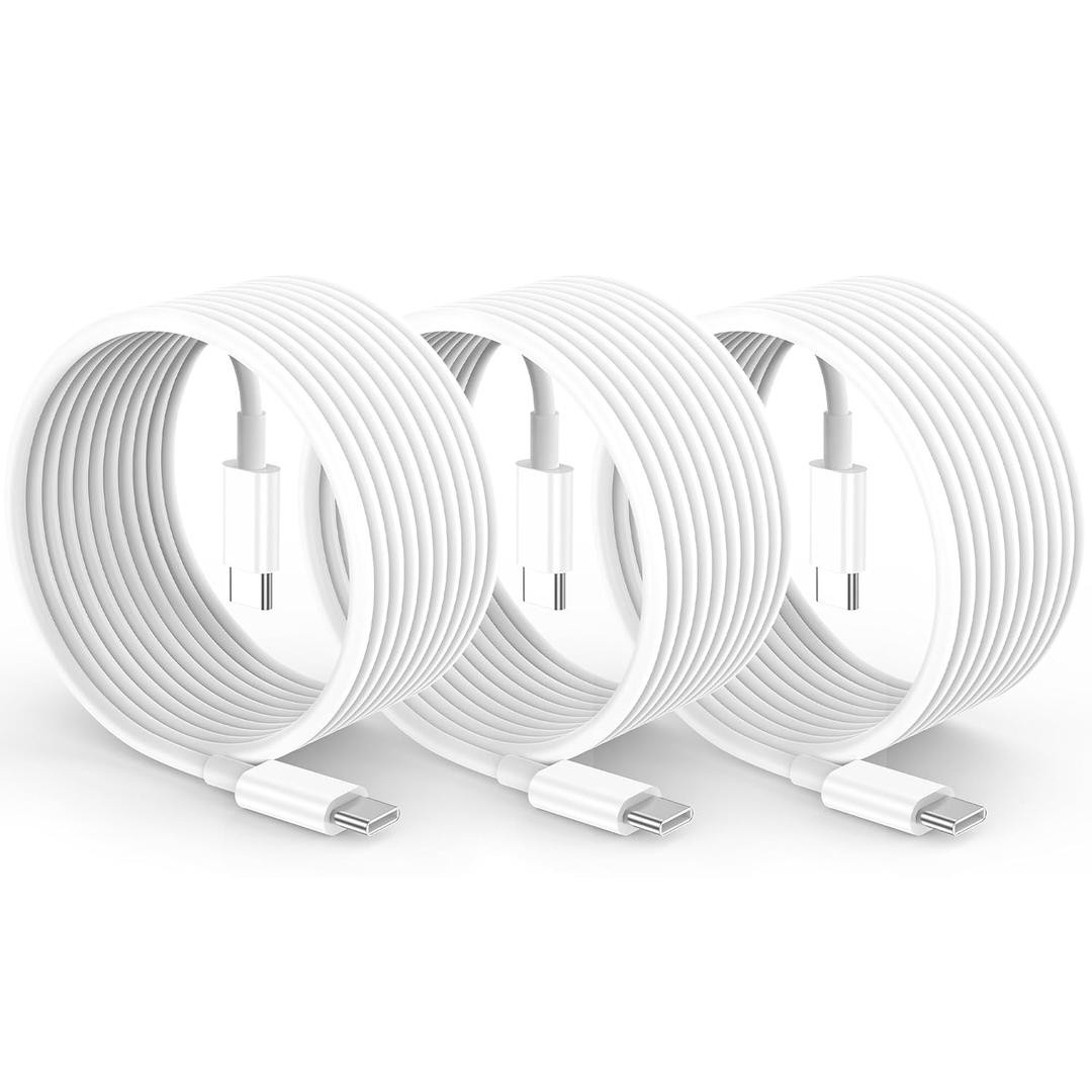3Pack for Apple USB C to USB C Charging Cable 60W 10ft Long Type C Fast Charger Cord for iPhone 15/16 Plus/Pro Max,for MacBook Pro/Air,for iPad/Pro/Air/Mini,10 feet USB-C Car Carplay Charge Wire