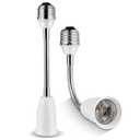 Light Socket Extender Adapter,Flexible Extension Lamp Socket Adapter,Standard Bulb Screw Base Extension Adapter for Lamps Bulb Security Cameras (20cm (7.87"), 2)