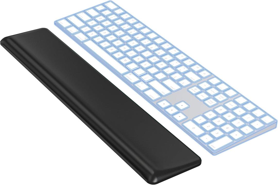 HONKID Low Profile Wrist Rest (H 0.2-0.58in) for Slim Keyboards, Made of Cool Gel and Non-Slip Rubber Base, Easy Typing and Relieve Wrist Pain, Black (Medium)