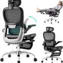 Ergonomic Ofice Chair with Adaptive BackrestSGS Class 4 Gas Clylinder and Flip-Up Armrests,Breathable Mesh, Adiustable Headres