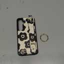 Petitian for Samsung Galaxy S25/S24 Case with Wallet - Women Girls Cute Girly Aesthetic Unique Design with Leather Credit Card Holder Cardholder Stand Wristband, Black Flower