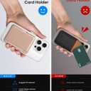 BXYJY for MagSafe Phone Wallet, Magnetic Card Holder(4-5 Card), RFID Blocking, Built-in Mirror, Men Women Wallet for iPhone 16/15/14/13/12 Series or Magnetic Case, Not for iPhone 13/12 Mini, Rose Gold