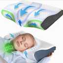 Derila Cervical Neck Pillow for Sleeping - Ergonomic Neck Support Pillow for Back, Stomach, Side Sleeper Contour Memory Foam Pillows for Shoulder Relief 12.2" x 16.9" x 3.14"