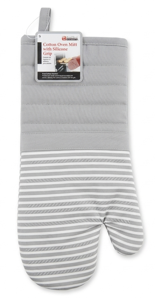 Jacent Culinary Elements Cotton Oven Mitt with Silicone Grip, Pack of 2
