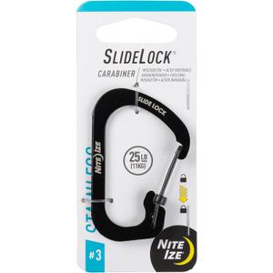 Nite Ize SlideLock Carabiner Stainless Steel, Size #3, Black