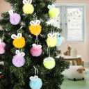 2 x 12 Pcs Easter Ornaments Plush Bunny Easter Tree Ornaments Bunny Hanging Decorations Rabbit Butt Ears Rabbit Decor