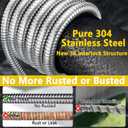 200 ft Stainless Steel Garden Hose - 2026 New Upgraded Metal Water hose - Flexible Water Hoses Pipes with Latex Core, 3/4" Solid Brass Connector - No-Expandable Watering Garden Hoses