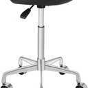 Kaleurrier Ergonomic Rolling Swivel Saddle Stool with Wheels,Hydraulic Pneumatic Lifting Height Adjustable Lightweight Chair for Clinic Hair Salon Massage Lab Kitchen Home Office (Black, Without Back)