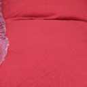 Amazon Basics 3 Piece Microfiber Kid's Comforter and Pillow Sham Set, Full/Queen, Red, Solid