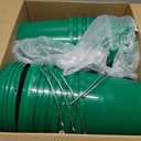 Tioncy 10 Pcs 2 Gallon Plastic Bucket with Lid Heavy Duty 2 Gallon Bucket Pail with Lid Handle for Storage Container Home Household Cleaning (Green)