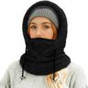 YESLIFE Balaclava Ski Mask for Men, Summer Face Mask for Motorcycle Helmets, Dirt Bike Accessories Neck Gaiter, Bandanas (Fleece Thermal-black)