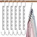 Space Saving Hangers for Clothes 6 Pack, Sturdy Metal Hangers Wardrobe Organizer, Magic Cascading Hanger, Closet Space Saver Closet Organizers and Storage (10 inch)
