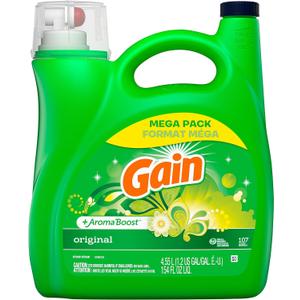 Gain Liquid Laundry Detergent, Original Scent, 154 oz Bottle