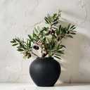 8.3 Matte Black Ceramic Vase Modern Rustic Decorative Vase for Pampas Grass, Flowers & Greenery Small Round Table Centerpiece for Living Room, Entryway, Shelf Decor