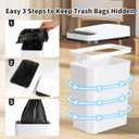 3 Pack Bathroom Can with Lid, 2.5 Gallon Small Slim Trashcan, Automatic Can Touchless, Motion Sensor Waterproof Plastic Trash Bin for Bedroom Kitchen Office Living Room (White)