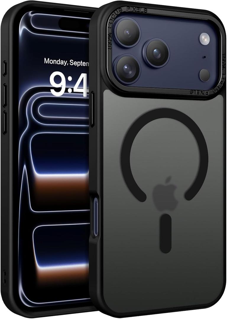 BENTOBEN Magnetic for iPhone 17 Pro Max Case 6.9" 2025, [Compatible with Magsafe] Slim Cute Matte Translucent Shockproof Drop Protective Bumper Women Men Phone Cover for iPhone 17 ProMax, Black