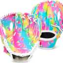 Kids Baseball Glove, Softball Gloves, Kids Girls Toddlers Baseball Softball Mitt, 9''-10.5'' T-Ball Glove for Training and Beginner Play, Left Hand Glove, Right Hand Throw (Rainbow Unicorn)