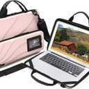 Laptop Case Hard Shell Laptop Bag for Men Women with Shoulder Strap (13-14 inch laptop case, Pink)